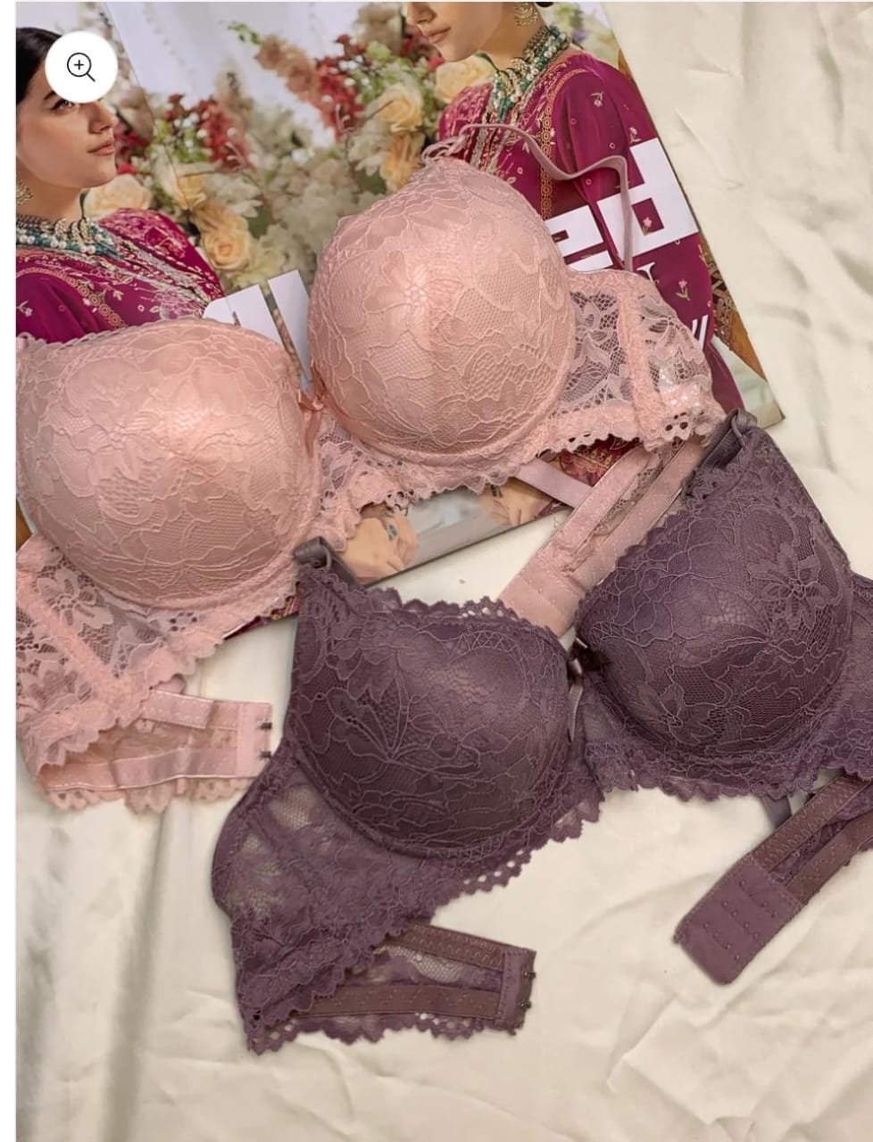 Elegant Double Padded Push-up Lace Bridal Bra