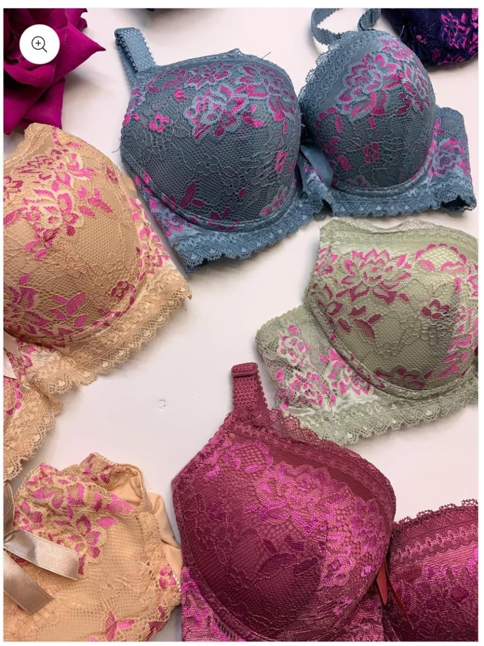 Fancy Padded Pushup Wire Bra and Panty Set