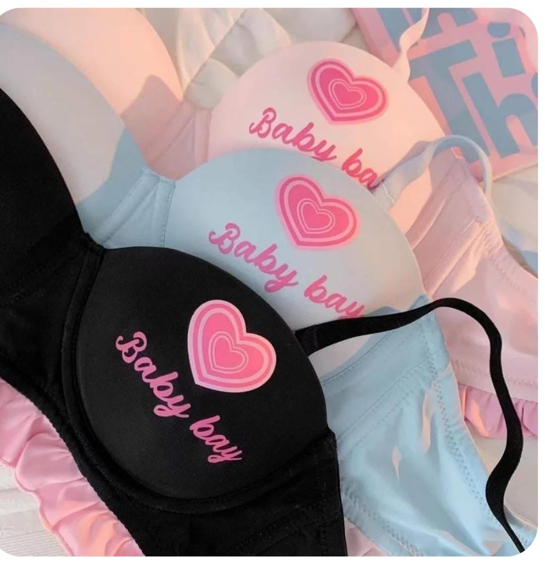 Flourish Baby Bay Pastel Ruffle Bra & Panty Set – Cute Printed, Soft Padded & Comfortable Lingerie for Girls