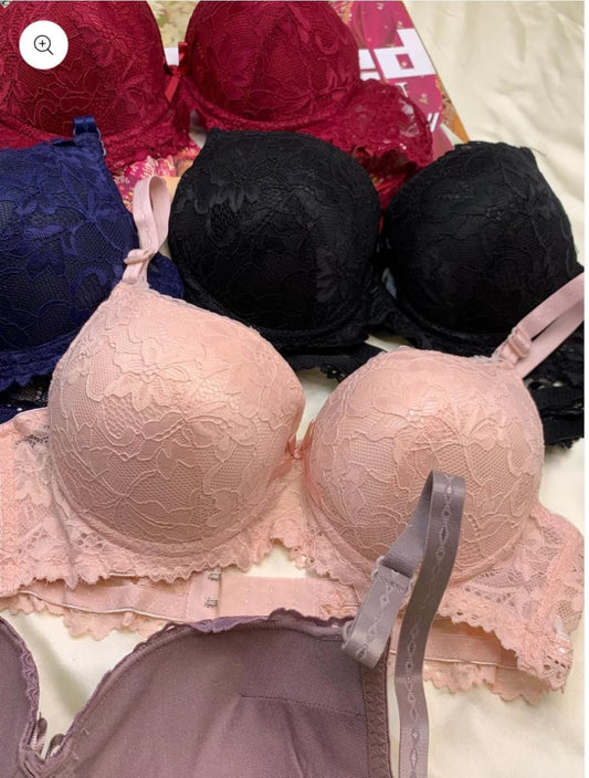 Elegant Double Padded Push-up Lace Bridal Bra