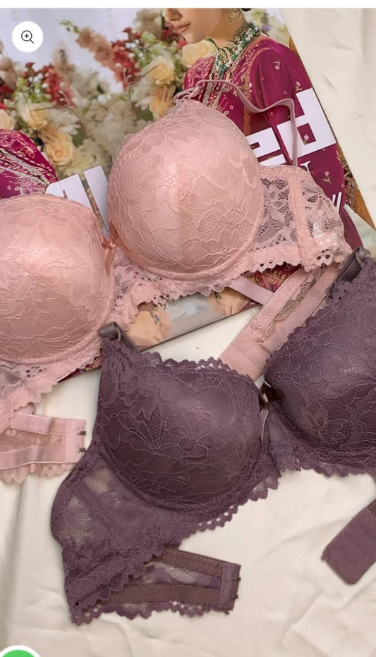 Elegant Double Padded Push-up Lace Bridal Bra