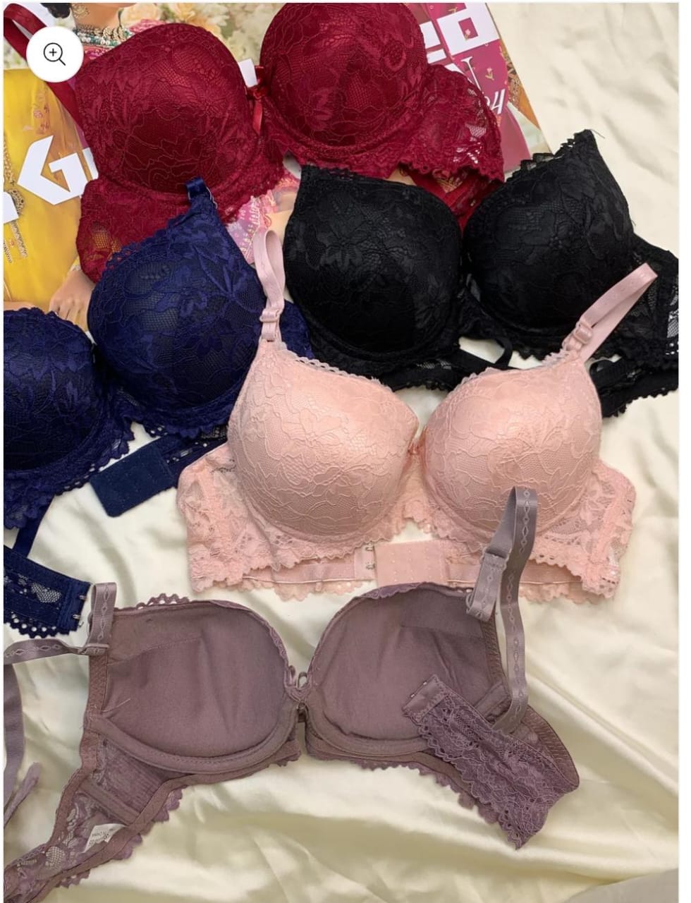 Elegant Double Padded Push-up Lace Bridal Bra