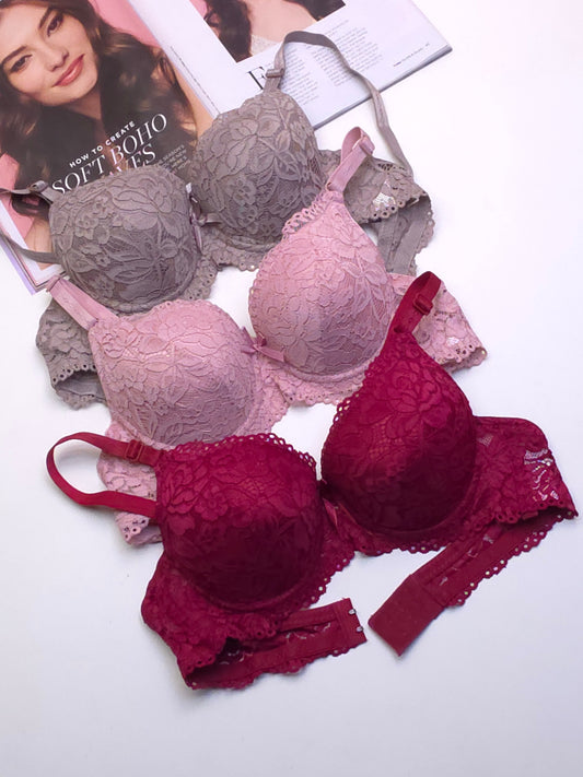 Bridal Double Padded Push-up Lace bra (136)