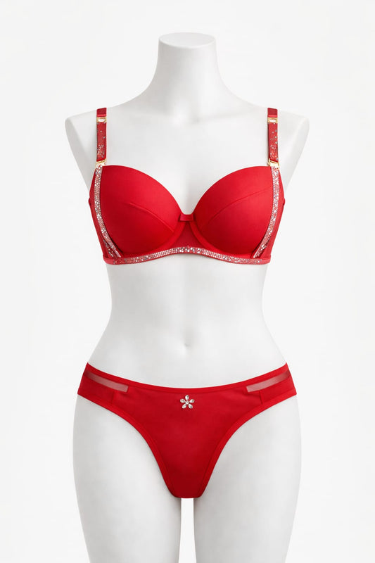 Elegant Double Padded Push-up Lace Bridal Bra